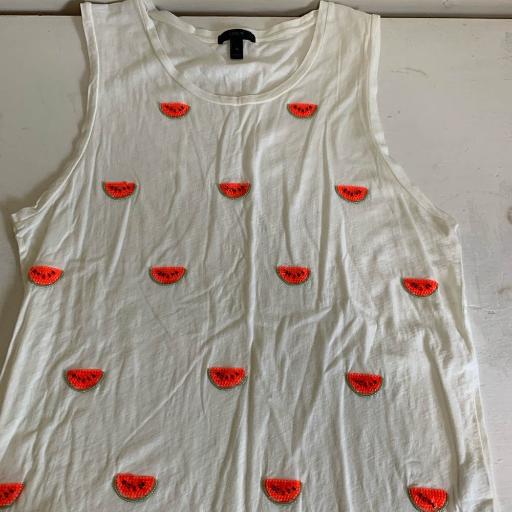 J. Crew Watermelon Beaded Tank